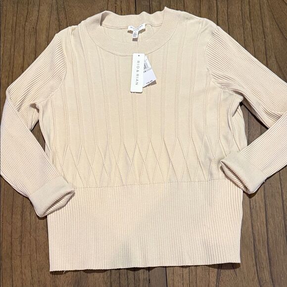 Rio & Rian Cream Crew Neck Sweater size 1X - Picture 6 of 6
